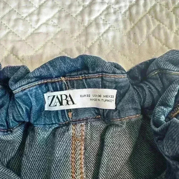 Zara Women's Jeans US 00 Blue 100% Cotton Mom - Picture 5 of 10